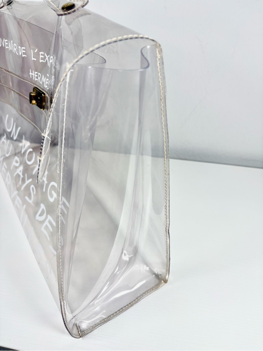 HERMES Vintage Transparent Vinyl, Souvenir De L'Exposition Kelly Bag - Picture 6 of 11